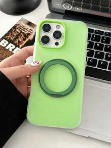 1pc Rotating Magnetic Holder & Candy 2-In-1 Phone Case, Compatible With IPhone 17 Pro Max, Matte Transparent Soft Silicone Protective Cover, Fresh Design - Multicolor - View 7