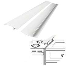 Silicone Stove Gap Covers (2 Pack) - Heat Resistant Oven Gap Filler, Seal Between Stovetop & Countertop, Easy Clean Splash Guard & Crumb Catcher - 白色 - 查看 6