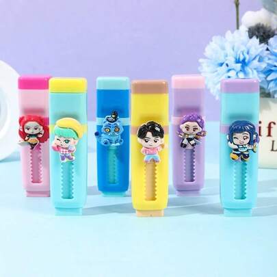 K-Pop Demon Huntersr Wizard-tema pennvässare och suddgummi, multifunktionell tecknad pennvässare och suddgummi: Otroligt kreativ, som vida överträffar grundskoleelevers förväntningar! Raderar rent och noggrant, lämnar nästan inga ränder, och själva suddgummit skadas inte lätt.