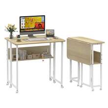 Table d'ordinateur à roulettes - couleur érable blanc - Voir 7