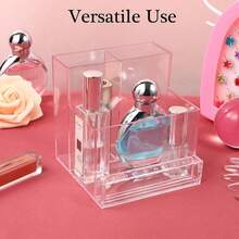 1PC Nail Drill Bits Holder Display Clear Nail Display Box Transparent Makeup Organizer Nail Manicure Tools Acrylic Nail Display - Pink - View 3