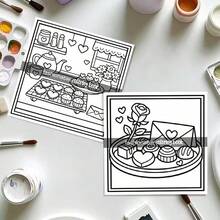(Phiên bản Deluxe nâng cấp, Giấy dày hơn, 20.5*20.5cm) "Sách tô màu Những món ngọt ngào & Lời nhắn yêu thương: 24 trang thư giãn & chữa lành", Thích hợp cho các cặp đôi & gia đình, Tuyệt vời cho các buổi tụ họp, Ngày Valentine, Sinh nhật & các ngày lễ khác. Đồ dùng vẽ & học tập, 24 trang, Sách, Sách tô màu, Đồ dùng học tập, Trường học, Giáng sinh, Halloween, Sinh nhật, Quà tặng tựu trường, Sách tô màu, Đồ dùng nghệ thuật, Tô màu, Sách tô màu dành cho người lớn - Mảnh duy nhất - Xem 4