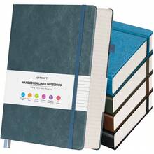 Pack College Ruled Notebook, 312 Numbered Pages Thick Notebooks Bulk, 100gsm No Bleed Paper Hardcover Leather Journal, Lined Journal Notebook Set For Women Men School Office, A5, Multicolor - Multicolor2A5Ruled - View 1
