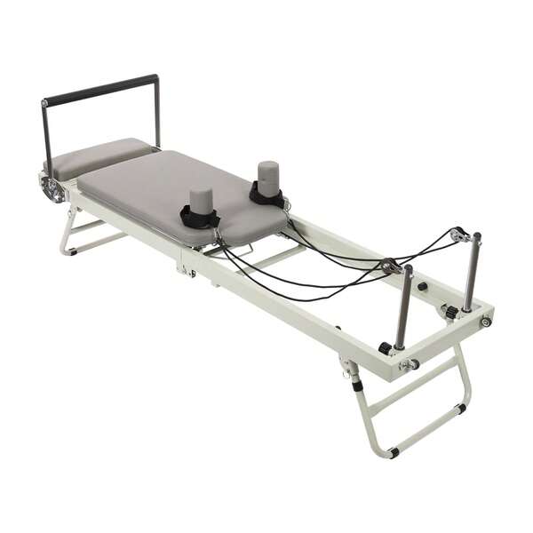 ZhdnBhnos Máquina plegable de reformador de Pilates, máquina de reformador de Pilates de diseño ajustable, equipo de ejercicio de Pilates montado en el piso moderno para hogares, oficinas, gimnasios, capacidad de carga máxima de libras