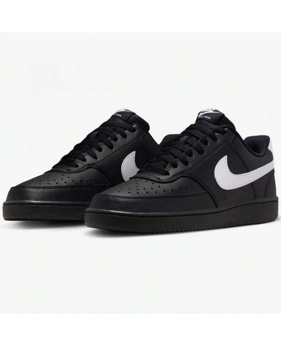 Men's Nike Court Vision Low Sneakers - Black And White - Đen và trắng - Xem 1