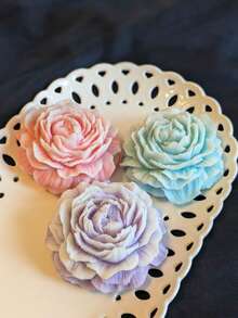 1pc Peony Flower Silicone Mold, Suitable For DIY Candle Mold, Creative Handicraft Mold - Grey - View 5
