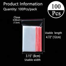 100 قطعة أكياس بلاستيكية قابلة لإعادة الإغلاق بأحجام من 4 سم إلى 30 سم، أكياس سحاب إعادة الاستخدام، سمك 0.062 مم/2.44 ميل، أكياس تعبئة مجوهرات شفافة، أكياس تعبئة هدايا أعياد الميلاد والذكرى السنوية، أكياس ملحقات أدوات متعددة الأغراض، أكياس تعبئة هدايا المناسبات، أكياس فراغية بلاستيكية، أكياس لاصقة شفافة، صناديق تخزين ملحقات الملابس، مناسبة للشحن والسفر والتخزين والتعبئة والهدايا وأعياد الميلاد والذكرى السنوية والزفاف - 100 قطعة - مشاهدة 18