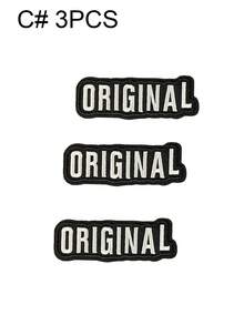 一套3/6/9个黑色、金色、银色、粉色原创英文字母刺绣布贴，可爱时尚涤纶徽章贴花，DIY服装熨烫布贴，缝纫配件布贴，适用于背包、牛仔裤、夹克、T恤、帽子、连衣裙等。