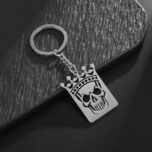 1pc Stainless Steel Skeleton Keychain, Unisex Metal Keyring, Fashion Accessory & Bag Charm, Suitable As Gift - steel color - View 6