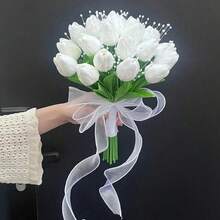 Artificial Bridal Bouquet, Real Touch Calla Lily Bride Bouquets Wedding Flowers Bouquets For Bride Bridesmaid Wedding Ceremony, Marriage White Flowers Arrangements, Wedding Supplies - Multicolor - View 1