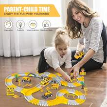Build & Race Your Own Track! DIY Race Car Set For Kids 3+ | Includes 5 Toy Cars, Creative Construction Play | Perfect Birthday Gift For Boys And Girls - Yellow - View 4