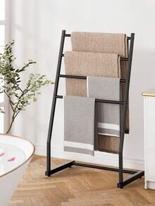 金属毛巾架 | 立式毛巾杆架、毯子梯架、超大浴巾晾晒展示架、泳池毛巾架 - 彩色 - 查看 4