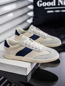 TOLLN 1双男士撞色拼接休闲系带运动鞋，户外多功能运动鞋 - 米色 - 查看 2