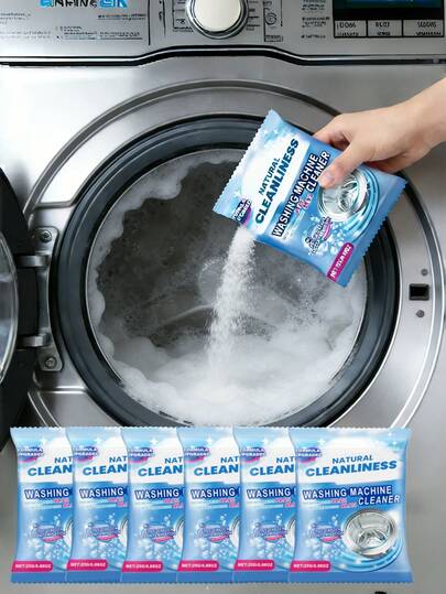 jakehoe 1粒/3粒/5粒/10粒装洗衣机清洁粉，适用于各种洗衣机：壁挂式、波轮式、滚筒式和老式洗衣机，家用清洁