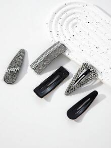 5 chiếc kẹp tóc đính đá cao cấp, sang trọng, phù hợp cho sử dụng hàng ngày, dự tiệc và chụp ảnh, phụ kiện đội đầu, phụ kiện tóc cho nữ, kẹp càng cua, kẹp tóc cài, kẹp tóc. - trắng - Xem 2