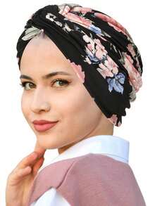 1pc Fashionable Printed Headscarf Turban Hat, Women Chemo Muslim Head Wrap - Multicolor - View 21