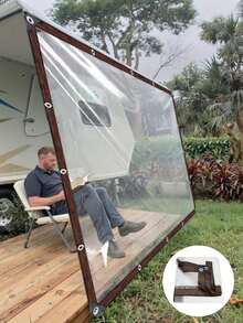 Transparent Waterproof Tarpaulin - Heavy-Duty Clear Pe Tarp With Grommets & Reinforced Edges; Rainproof Cloth, A Must-Have For A Photography Studio, Uv Tear Snow- & Dust-Resistant Clear Tarp Cover For Garden - Multicolor - View 1