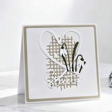 Creative Love And Grid Metal Cutting Dies, DIY Scrapbooking Album And Embossing Stencil, Greeting Card Making Tool, Card Paper Cutting Crafts ,Gift Card Making Template Die Cuts.
