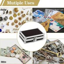 1个铝制现金盒 - 黑色多功能安全储物盒，可存放珠宝、现金、硬币、银行卡和钥匙 - 适用于家庭、办公室、旅行，便携隐蔽 - 耐用紧凑设计，结构坚固，采用优质金属，安全隐蔽，专为注重安全的用户设计的珠宝盒 - 黑色 - 查看 6