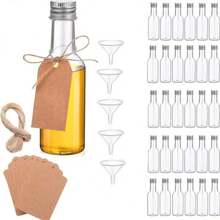 30 chai rượu rỗng bằng nhựa PET tái sử dụng 50ml, chai mini kèm phễu nhỏ 5cm và hộp giấy trang nhã để đảm bảo an toàn sản phẩm trong quá trình vận chuyển, có nắp vặn màu vàng/đen/bạc. - Bộ 30 thẻ treo - Xem 17