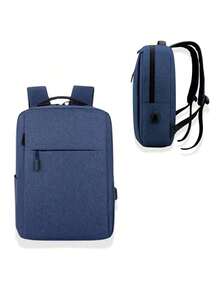 Mochila Minimalista Impermeável com USB - Preto - Visão 6