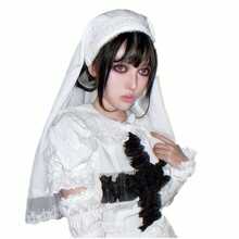 Chu 1rch Nun Wimples Hat Nun Veil Headband For Demonic Nun Costume - 白色2 - 查看 1