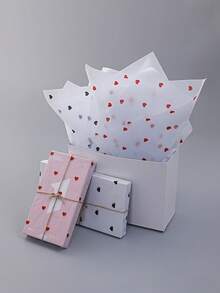 10 Stück schwarze herzförmige dünne Papiere - kleine Herz Sydney Papiere, vielseitig einsetzbare rosa und weiße dekorative Papiere geeignet für Geschenkverpackung, Scrapbooking, Sträuße, Basteln und Hochzeitsdekoration, ideal für Valentinstag, Hochzeiten, Geburtstagsparty Zubehör - Verschiedenfarbig - Übersicht 6