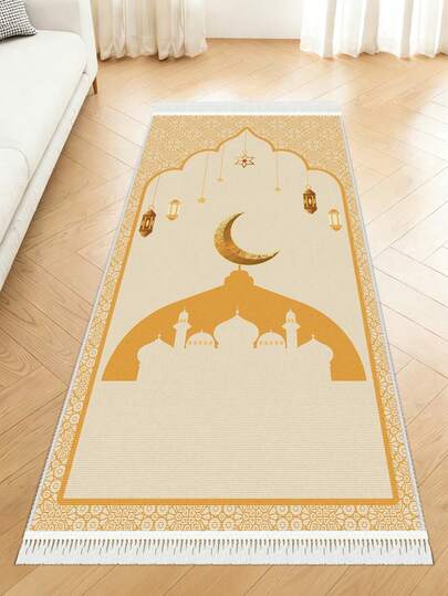 1pc Plush Printed Carpet, Soft & Comfortable, Suitable For Home Decor, Classic Design