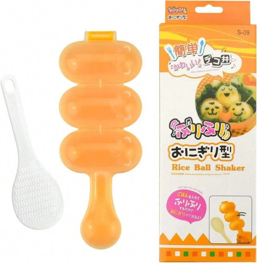 Rice Ball Mold,Rice Ball Shaker, Ball Shaped Kitchen Tools DIY Lunch, Maker Mould Food Decor For Kids, Mold With A Mini Rice Scoop(Yellow)U2026 - White - View 1