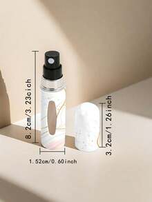 1pc New Marble Pattern High-End Printed 5ML Perfume Sample Bottle, Portable Travel Refillable - Multicolor - View 3