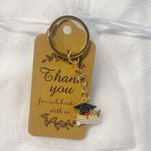 15 Pieces / 5 Sets Graduation Keepsake Chain Graduation Gift Includes Thank-You Card, Keychain, Sandbag, Fabric Bag Chain-Style Graduation Keepsake Chain University Graduation Gift Graduation Party Prize