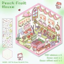 Mini Cartoon Landscape Stickers, Cute 3D Stereoscopic Small House Miniature Scene Collage, 2 Sheets Pet Stickers + 1 Sheet Scene Cardboard + 1 Sheet Reference, 4 Styles Available, Decompression Landscape Scrapbooking Stickers - Multicolor - View 3