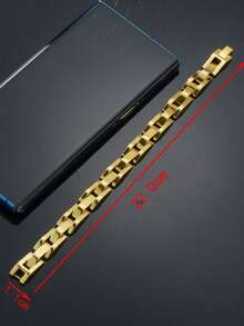 One Piece 22.0cm Length Stainless Steel 316L Watches Chain Design Bracelet For Men'S 2026 Party Gift - Gold - View 4