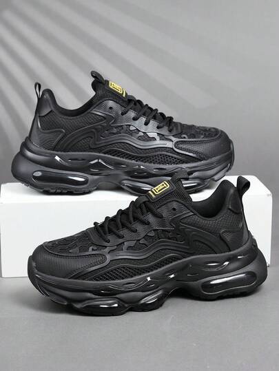 2026款厚底透气网面休闲运动鞋，休闲运动鞋，减震户外跑步鞋，男士时尚百搭机甲风户外鞋，男女情侣运动鞋