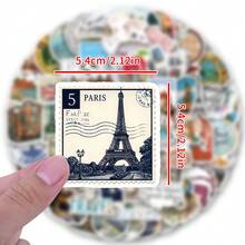 125张旅行贴纸，节日派对贴纸，成人游戏零食课堂手工礼品，可用于杯子、剪纸窗户装饰、汽车、笔记本电脑、水瓶、手机、滑板、行李箱等。 - 彩色 - 查看 3