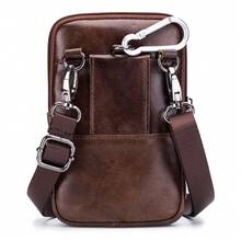 Genuine Leather Waist Bag: Versatile Crossbody Phone Case And Travel Wallet. - 棕色 - 查看 3