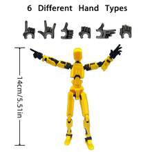 1PC 13-Jointed Posable 3D Printed Figurine Collection (3D Printed Material Is Relatively Fragile And Easy To Break, Please Handle With Care, Requires Trimming And Assembly) - Collectible, Birthday Gift, Easter Gift, Halloween Gift, Christmas Gift, Perfect Gift - Multicolor - View 8