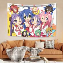 Kawaii Anime Tapestries Lucky Star Izumi Konata Japanese Home Decor Wall Hanging Carpets Bedroom Background Friend Gift - x5 - 查看 3