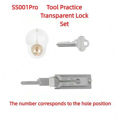 1 Set SS001Pro Transparent Lock Practice Tool Kit, 2-In-1 Emergency Access Tool, Lock Picking Practice, Civilian Lock Opener, Portable, High Precision