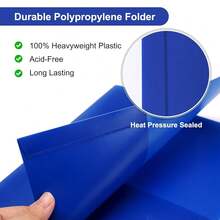12-Pack Plastic Folders With Pockets, 8.5 X 11 Inch Letter Size Poly Folders With 2 Pockets, Plastic Pocket Folders For Schoolsss, Home, Office (Blue) - Màu xanh da trời - Xem 3