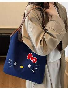 Bolsa de Mão Fashion Fofa da Hello Kitty da Sanrio - Bolsa Bordada Kawaii Mãe e Filha para Mulheres, Bolsa de Ombro Transversal Versátil de Alta Estética com Tecido Premium Durável. Design Leve e Portátil, Perfeito para Uso Diário, Compras, Passeios em Família e Viagens Casuais, Detalhe de Bordado Requintado com Clima Doce e Feminino, Estilo Combinável com Vários Looks, Acessório Kawaii Estiloso Ideal para Fãs da Sanrio. - Multicolorido - Visão 10