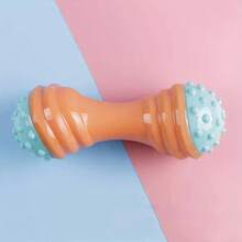 1pc Colorblock Dumbbell Dog Toy, Teeth Cleaning & Chewing Toy For Small Dogs - Multicolor - View 3