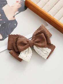 1pc Beige Mesh Super Large Bow Wave Ribbon Double-Layer Woven Hairclip, Elastic, Elegant Soft Tassel Decor, Suitable For Daily Wear, Photography, Travel In Spring, School Stuff, College, Bows, Cute, Classy, Winter Outfit Women, Hair Accessories