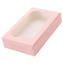 12pcs 7x4.3x1.6 Inch Pink Cookie Boxes With Clear Window, Small Cookie Boxes, Baked Goods Boxes, Wedding Dessert Display Boxes, Suitable For Pastries, Donuts, Pies, Candies, Macarons, Chocolate Truffles, Etc.