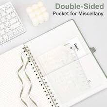 Bullet Dotted Journal Spiral Notebook, Large B5 Dotted Notebook 140 Pages, Leather Hardcover, 100 GSM Thick Dot Grid Paper, Inner Pocket, For Bullet Journaling, 7.6\ X 10\, Sage Green - B5點陣B5點陣 - 查看 6