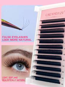 12 filas de pestañas 4D de 0.07mm, pestañas abanico pre-hechas 2D 3D 4D 5D, extensiones de pestañas individuales de alta calidad 0.07 C/D Curl, naturales y suaves, pestañas postizas, grupos de pestañas, pestañas individuales - C - Ver 6