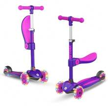 Gotrax KS2 Patinete para niños con Asiento extraíble y Altura Ajustable Scooters Plegables para niños con luz de 3 Ruedas para niñas y niños a Partir de 3 años - 223249659 - Ver 2