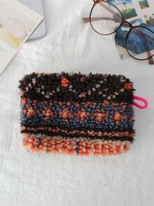 Plush Coin Purse Mini Lipstick Makeup Bag Portable Bluetooth Earphone Storage Pouch Card Holder Wallet - Multicolor - View 16