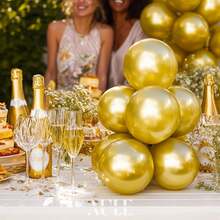 40pcs Metallic Balloons, 10-Inch Chrome Golden Silvery Rose Golden Blue Green Purple Latex Balloons For Girls And Women'S Birthday, Youngsters Shower, Wedding, Graduation, Christmas Theme Party - Multicolor - View 2