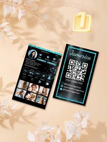 200/500/1000 Customized Business Cards (2026 Edition), DIY Business Card Template Design, QR Code Business Cards, Influencer Business Cards, Beauty Salon Business Cards, Cosmetics-Themed QR Code Business Cards With Promotional Information, Professional Flyers